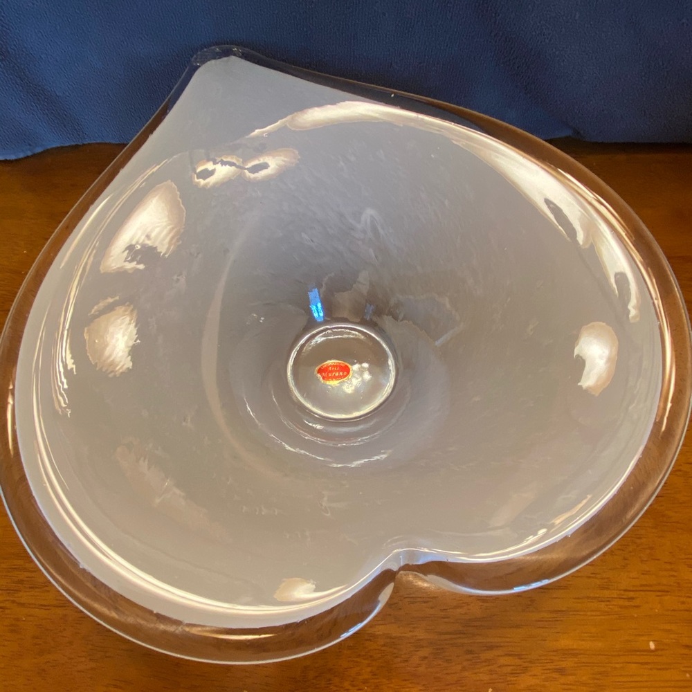 Vintage Murano Lavorazione Arte heart shaped bowl